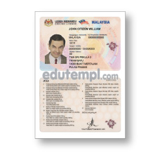 Malaysia driving license template in PSD format, fully editable